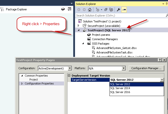 create ssis package in visual studio 2012