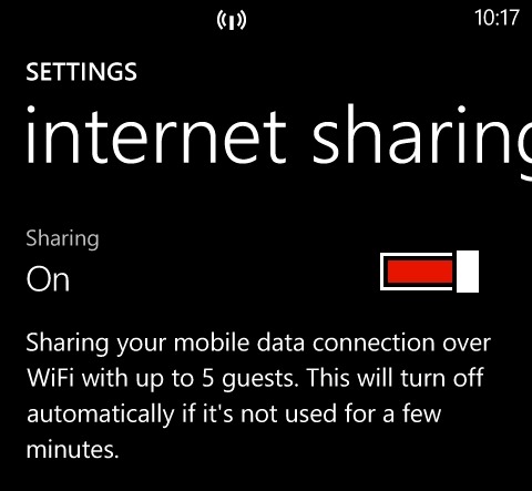 How to do Wifi tethering in windows phone (internet sharing, phone as hotspot)